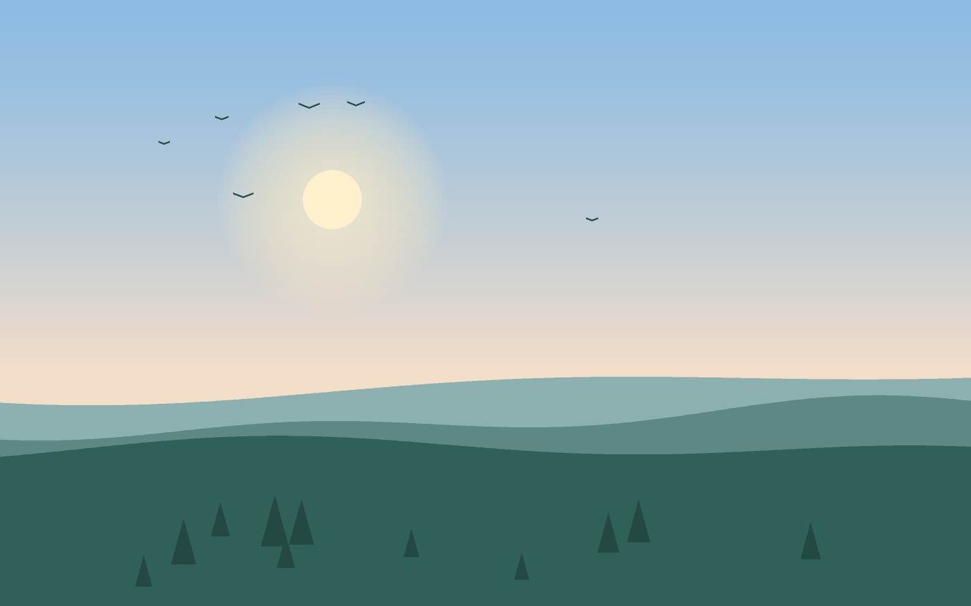 Ilustração de uma paisagem